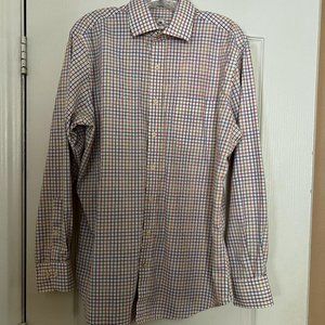 Peter Millar Nanoluxe Easycare 100% Cotton Long Sleeve Dress Shirt - Sz. LG